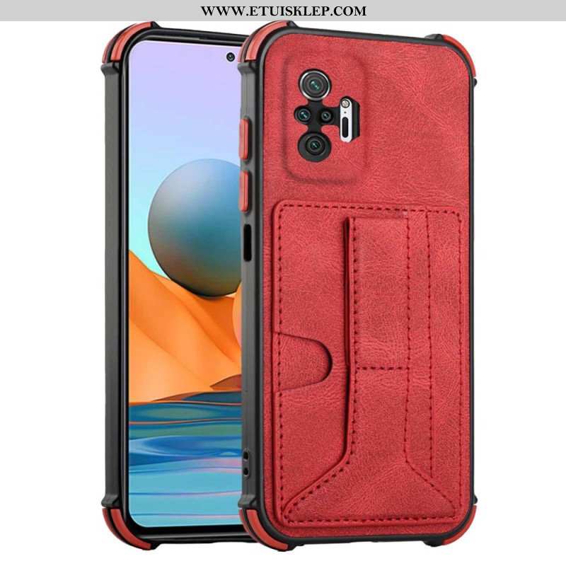 Futerały do Xiaomi Redmi Note 10 Pro Skórzany Efekt Z Uchwytem Na Kartę I Paskiem